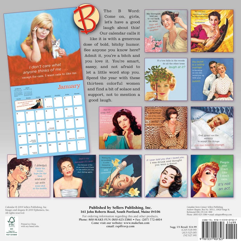 The B Word 2020 Calendar, You Say I'm a Bitch Like It's a Bad Thing by ...