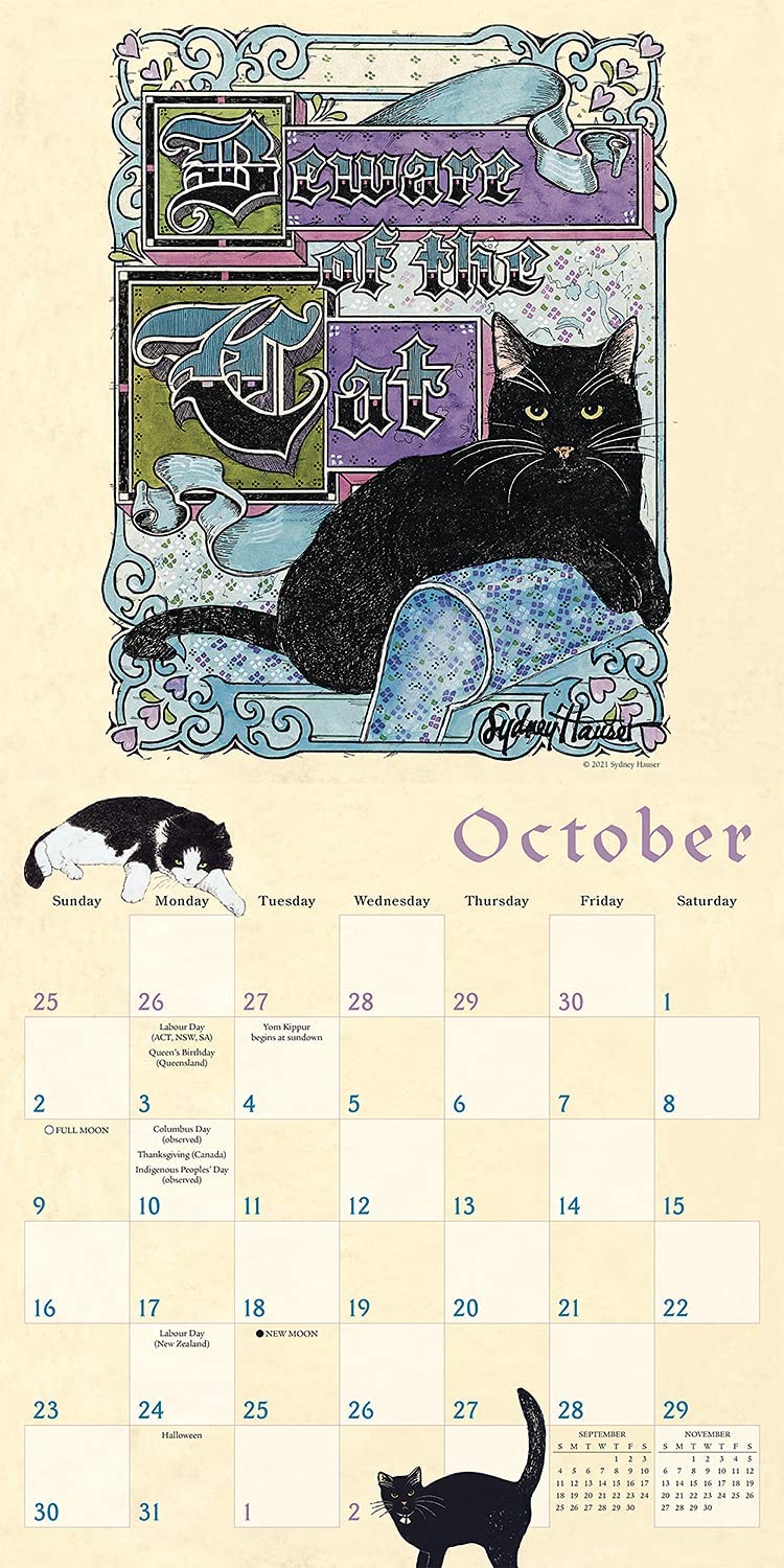 The Proverbial Cat 2022 Wall Calendar, Feline Inspirations by Sydney