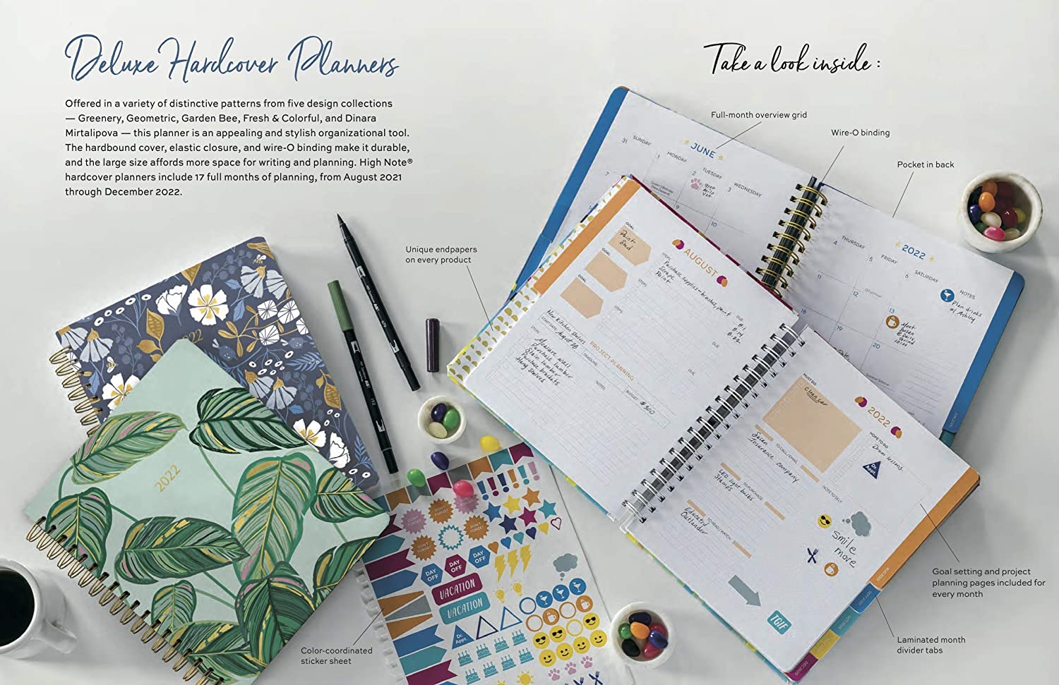 Geometric 2022 Deluxe Hardcover Planner, Spiral Bound by Melanie