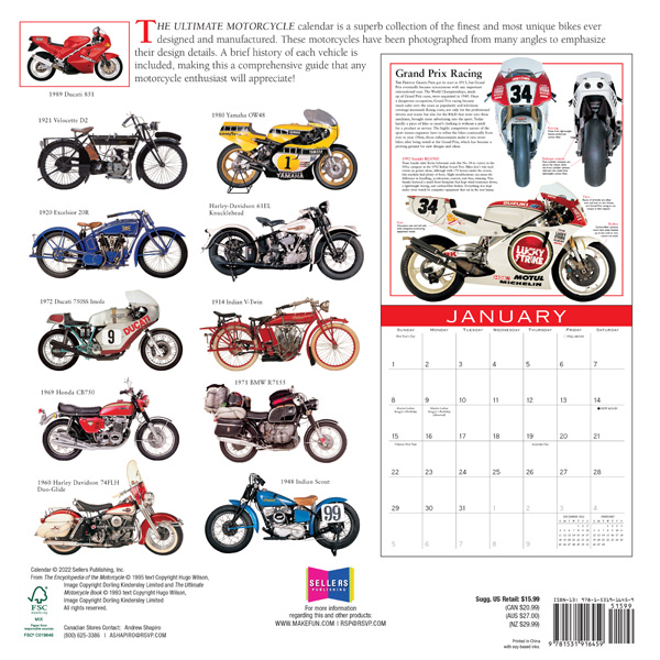 The Ultimate Motorcycle - 2023 Wall Calendar, 16-month Wall Calendar by ...
