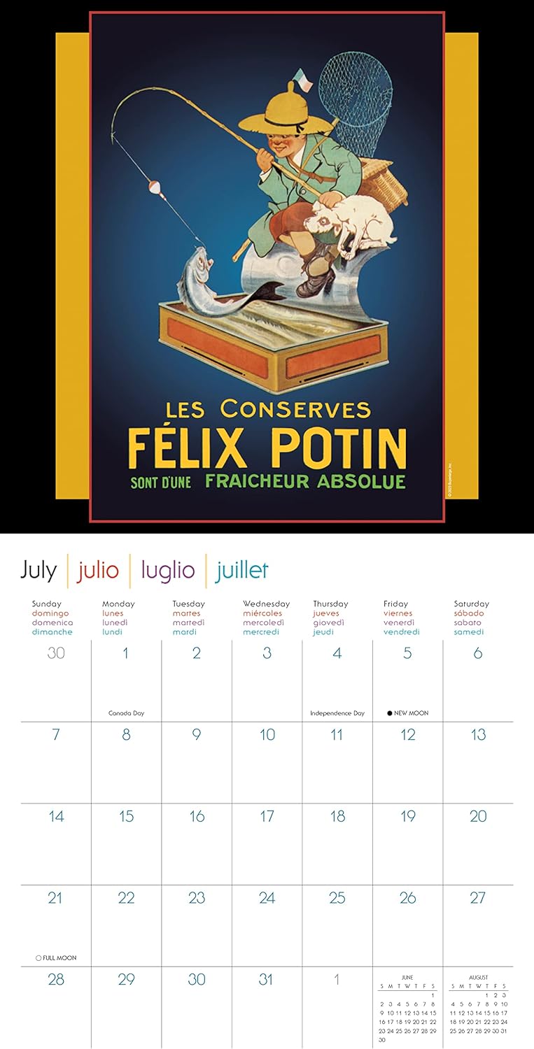 Bon Appetit 2024 Wall Calendar, 16Month Vintage Food Posters Wall