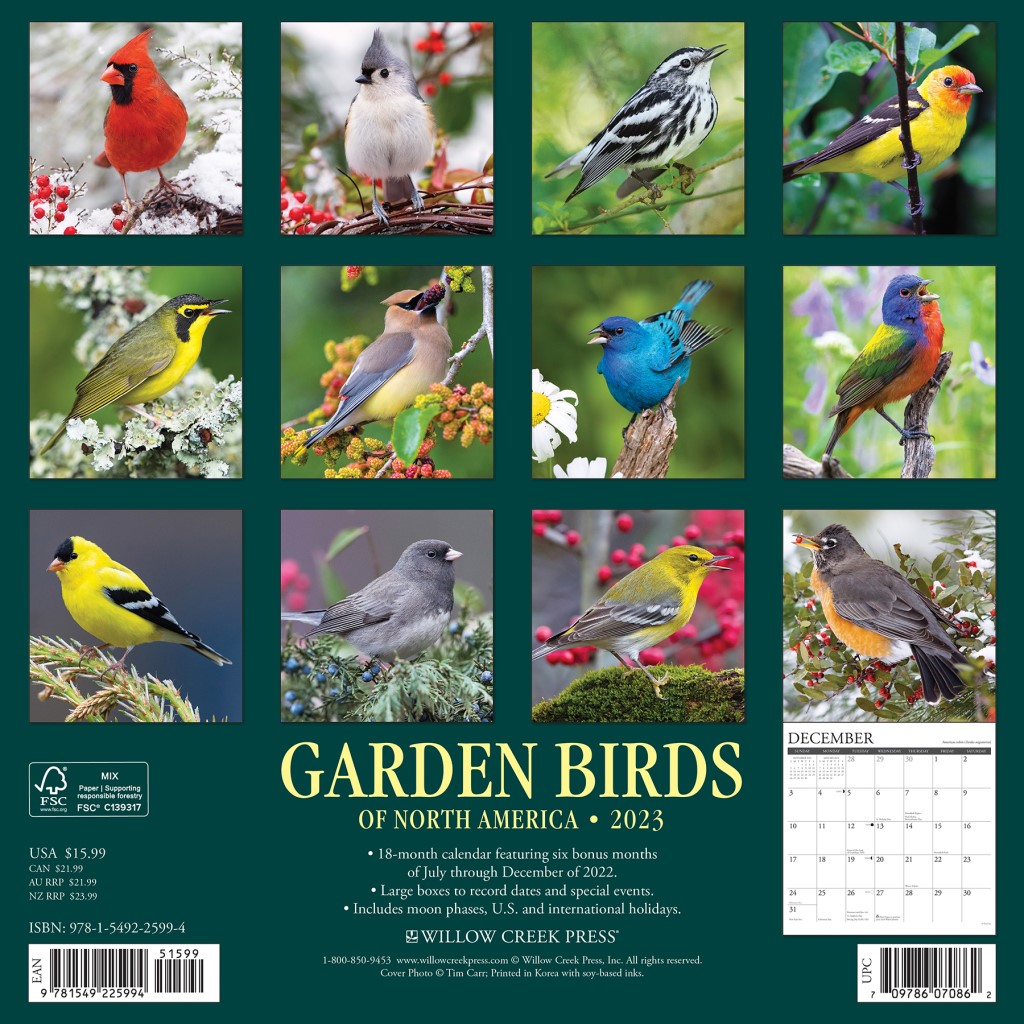 Garden Birds - 2023 Wall Calendar by Willow Creek Press | 9781549225994 ...