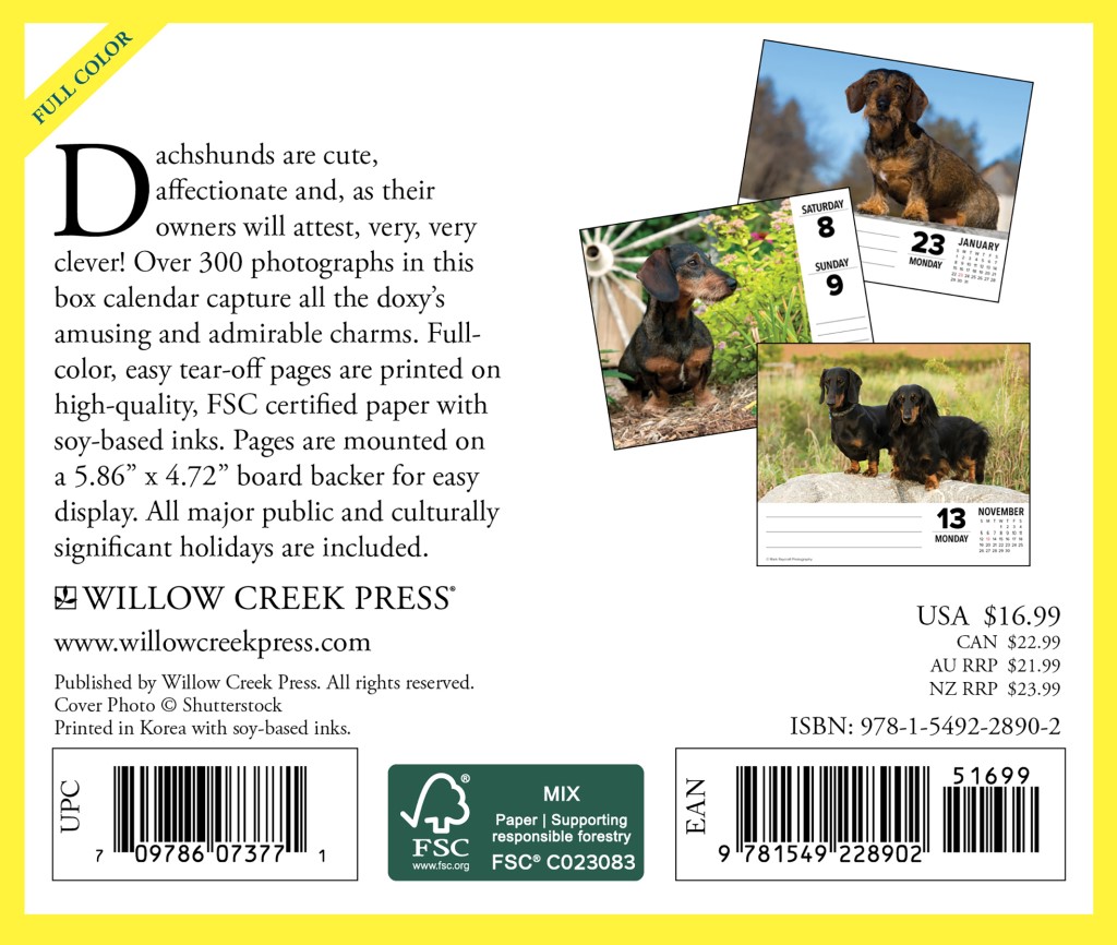 Dachshunds 2023 Daily Desk Calendar By Willow Creek Press Dachshunds 2023 daily desk calendar by willow creek press