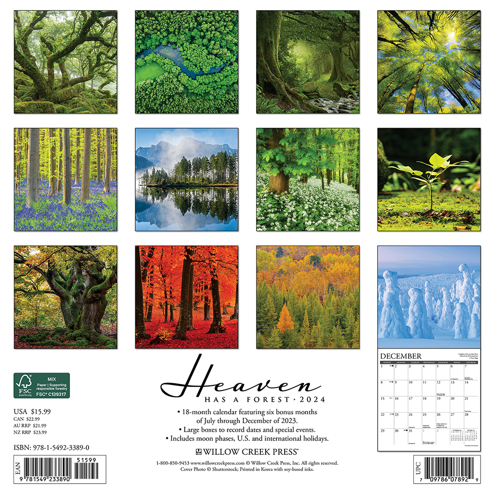 Heaven Has a Forest 2024 Wall Calendar by Willow Creek Press