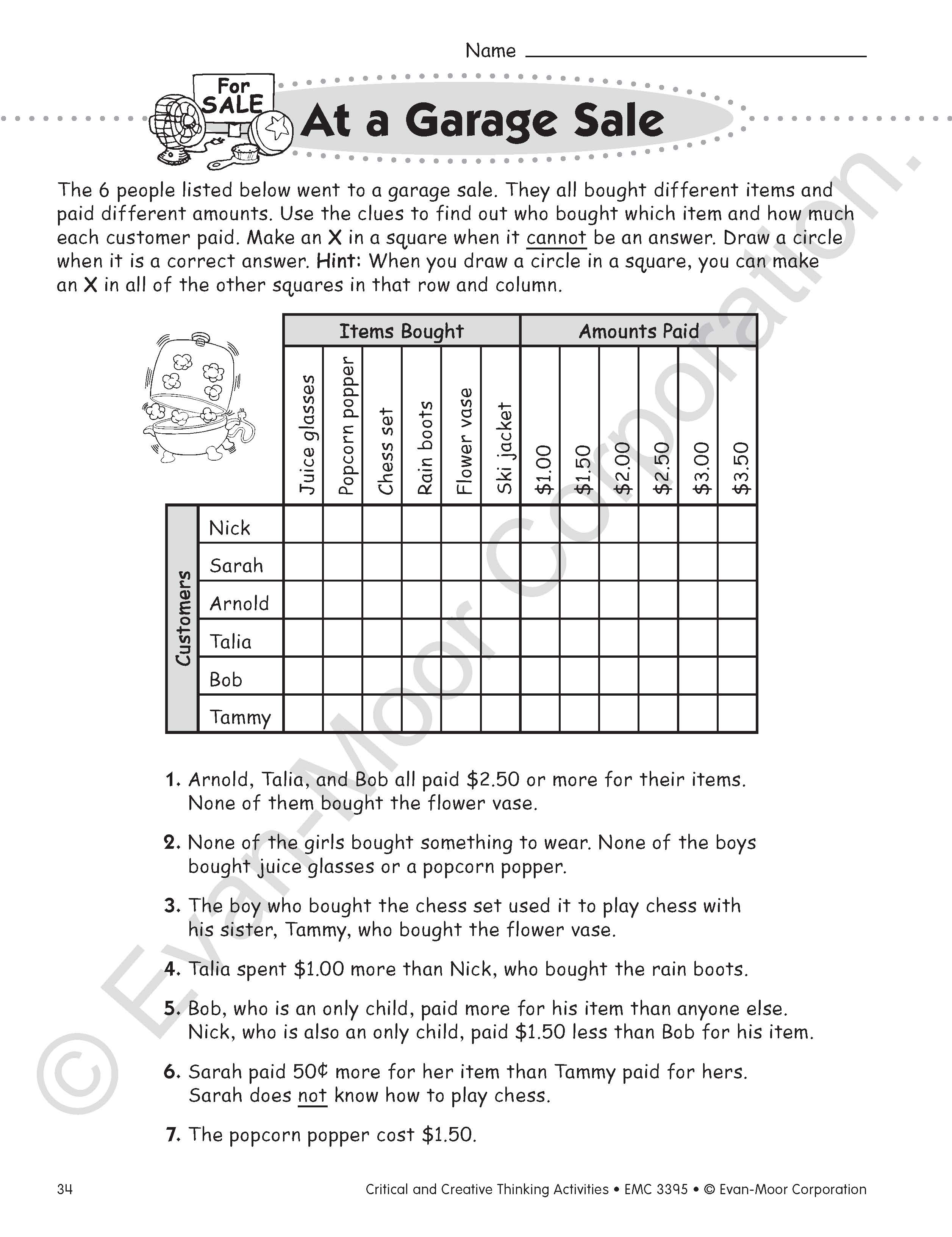 Critical and Creative Thinking Activities, Grade 5 Teacher Resource by ...