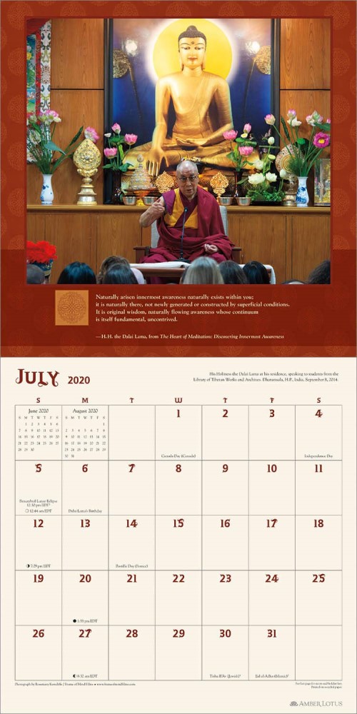 Dalai Lama 2020 Wall Calendar, Heart of Wisdom by Dalai Lama XIV