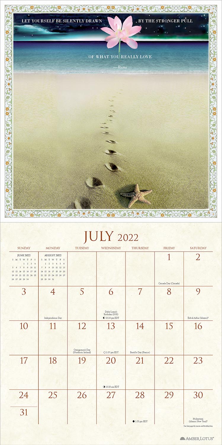 The Illuminated Rumi 2022 Wall Calendar by Michael Green