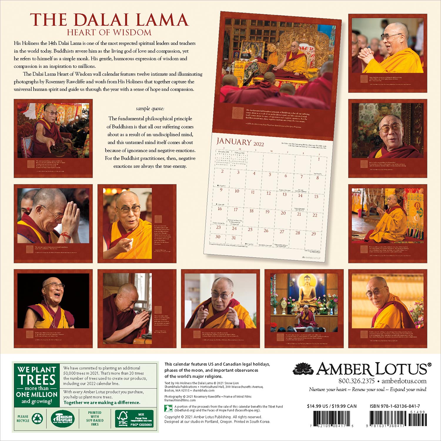 The Dalai Lama 2022 Wall Calendar, Heart of Wisdom by Dalai Lama