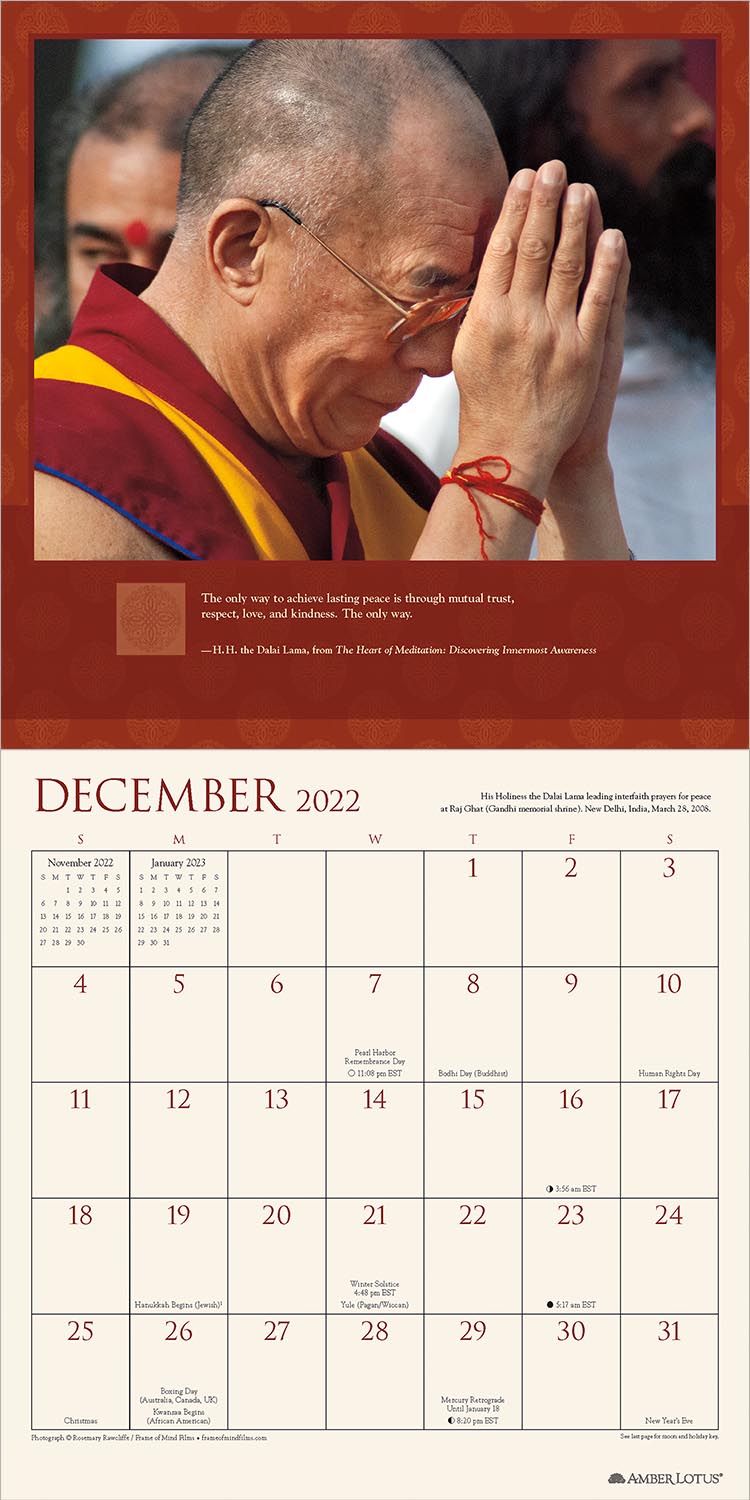 The Dalai Lama 2022 Wall Calendar, Heart of Wisdom by Dalai Lama