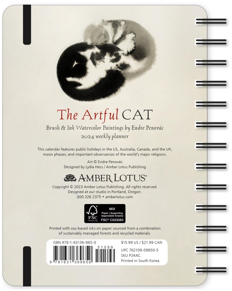 Endre Penovac · The Artful Cat 2025 Wall Calendar: Brush & Ink