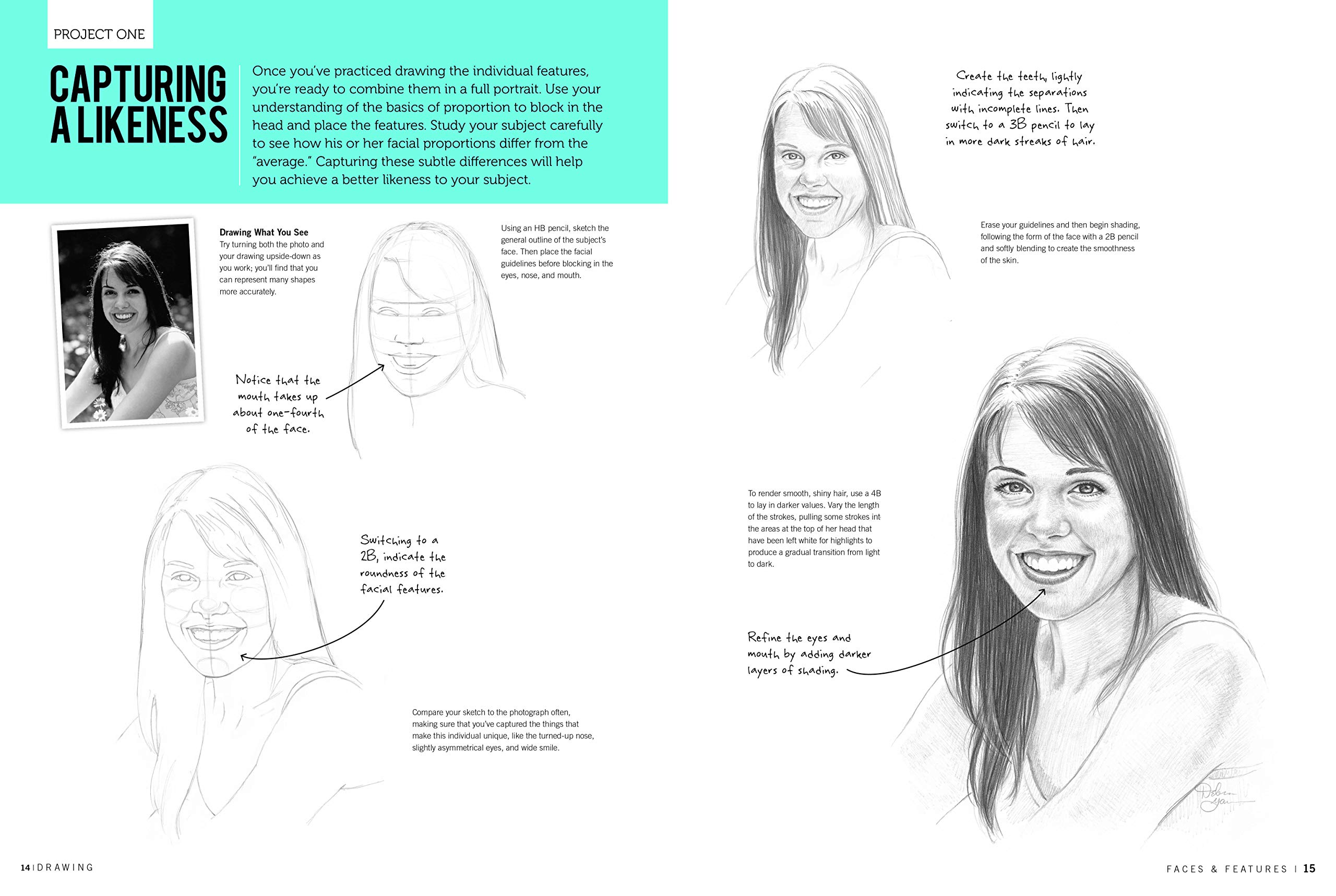 Drawing Faces and Features, Learn To Draw Step By Step by Debra