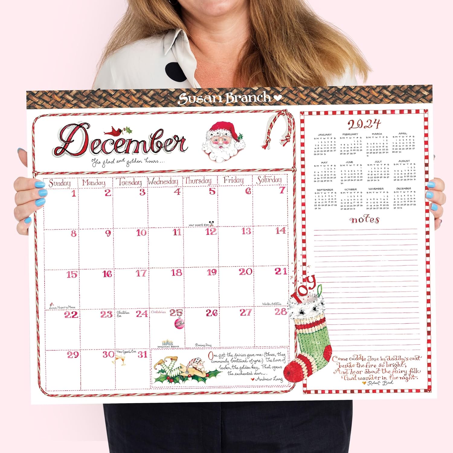 Susan Branch 2024 Desk Pad (Large Monthly Blotter Calendar) by Susan