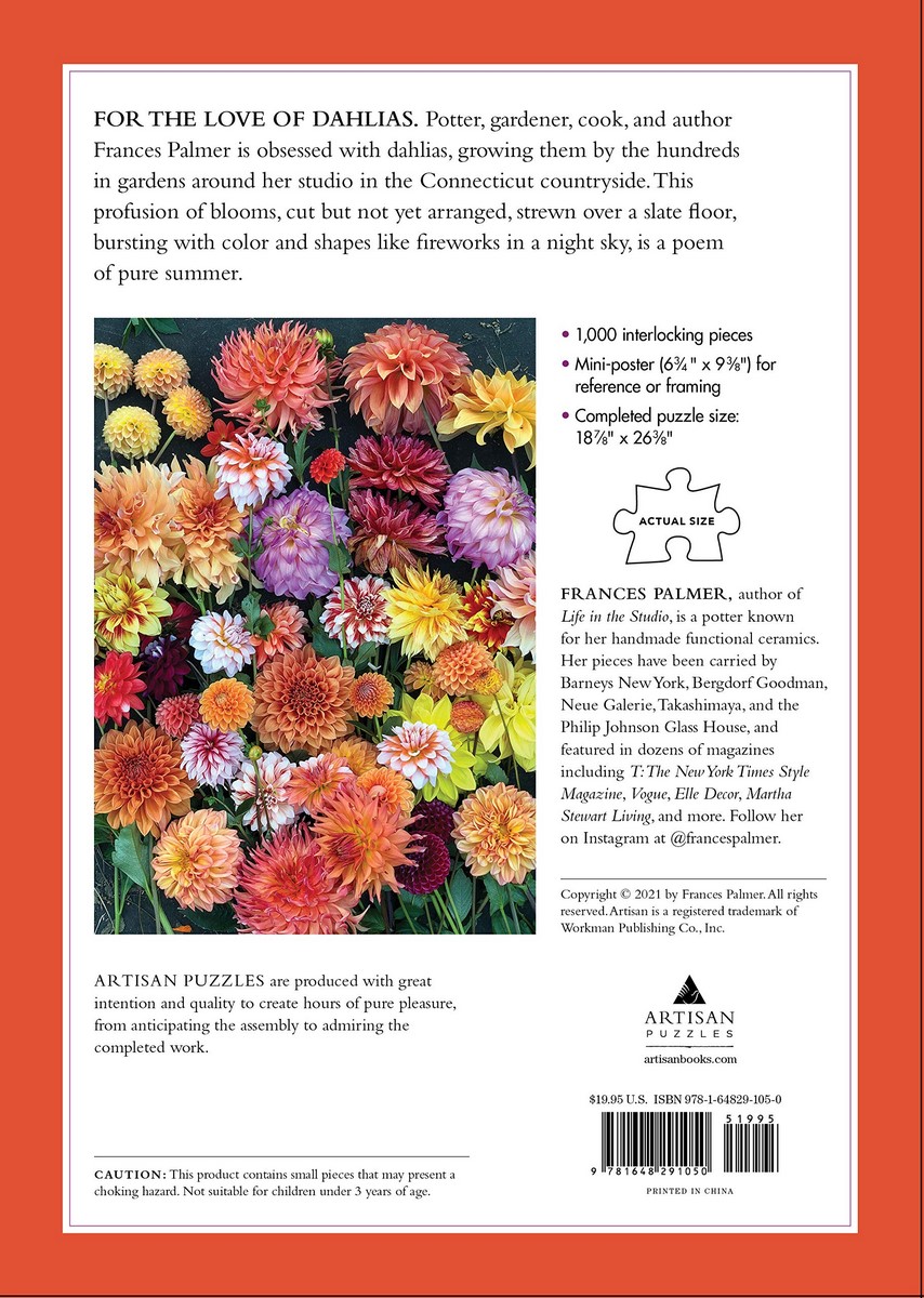 Hello, Dahlias! Puzzle, 1000Piece Jigsaw Puzzle by Frances Palmer