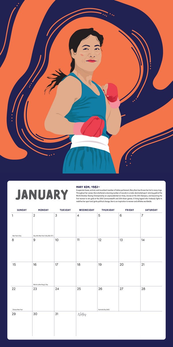 Women Who Broke Glass Ceilings 2023 Wall Calendar, 12 Legendary Women