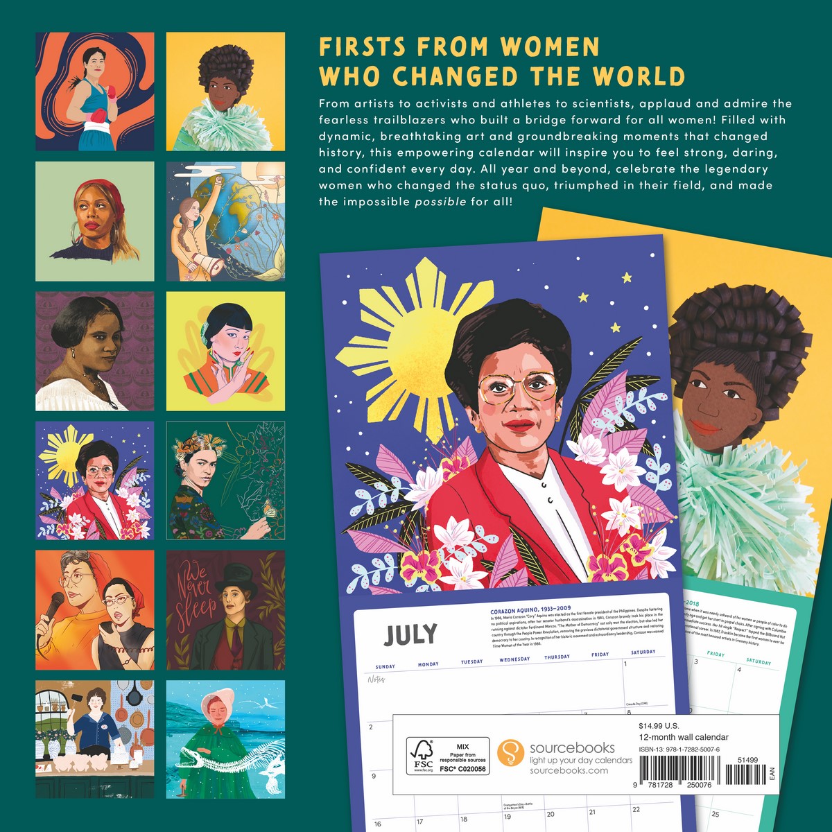 Women Who Broke Glass Ceilings 2023 Wall Calendar, 12 Legendary Women
