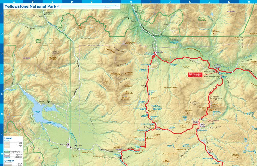 Yellowstone National Park Planning Map, Lonely Travel Guide
