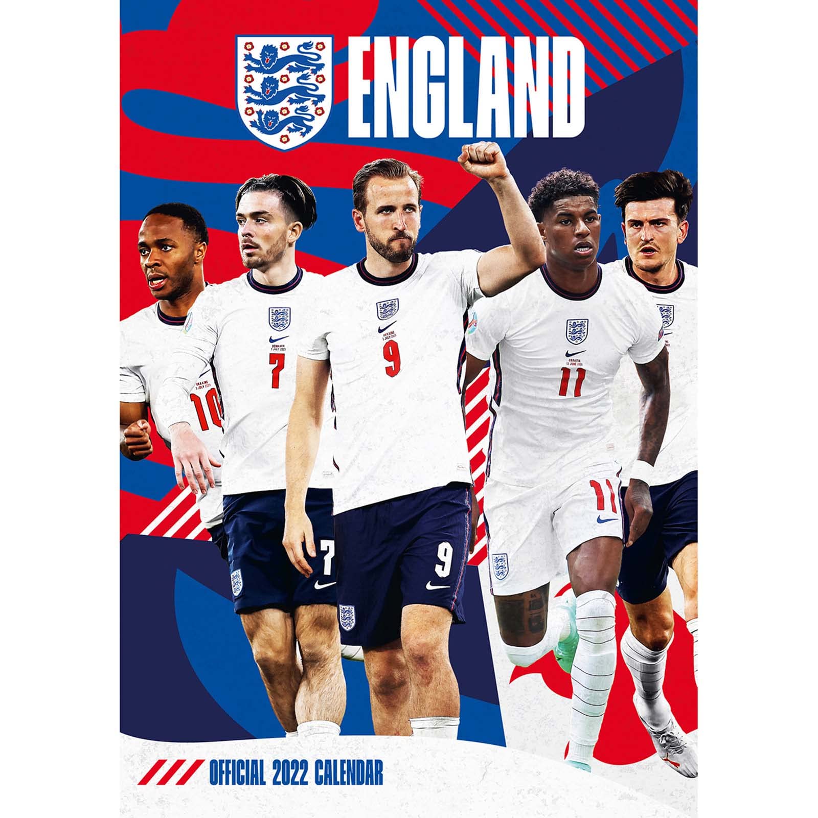 England Men Football 2022 A3 Wall Calendar by Danilo Promotions