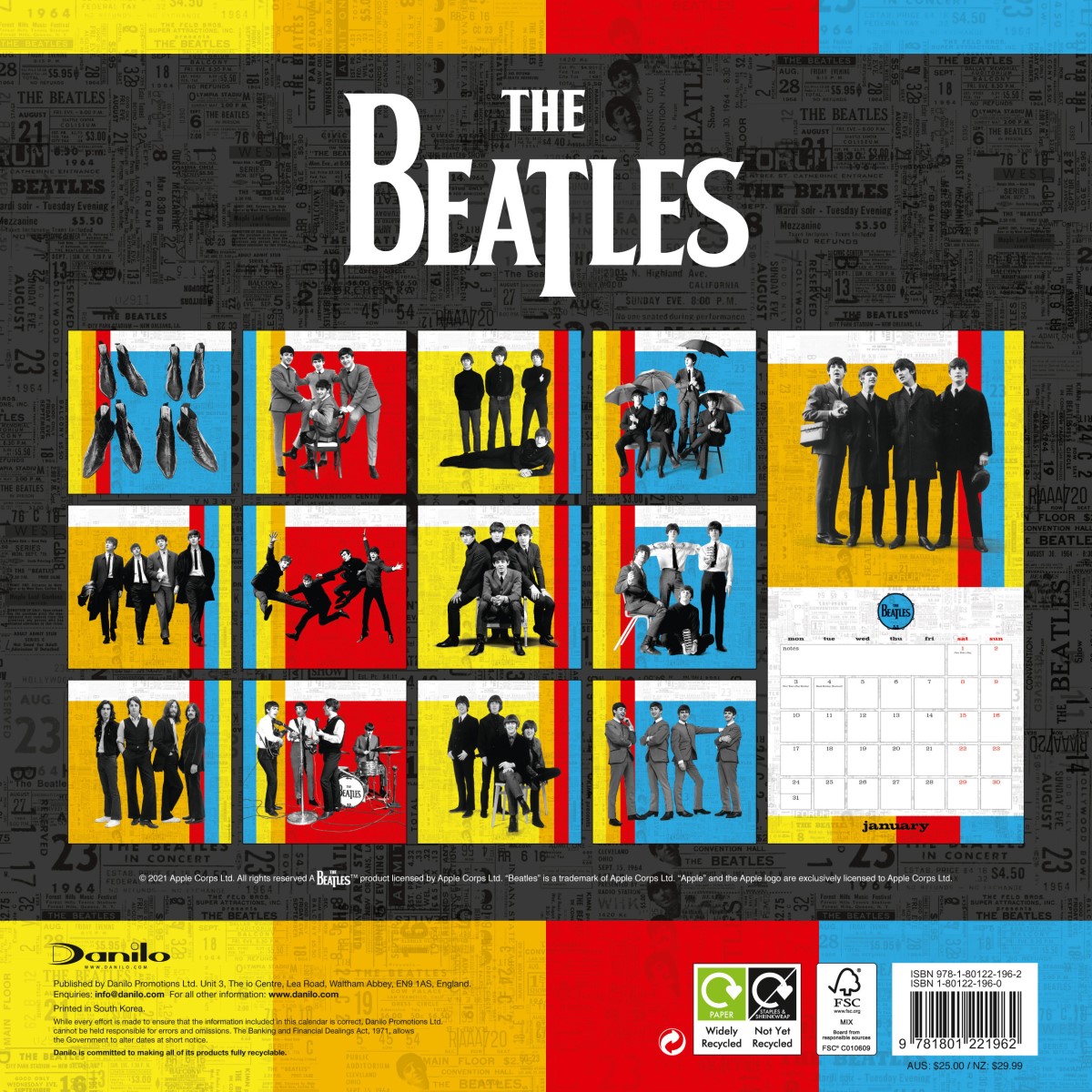 Beatles Calendar 2022 The Beatles - 2022 Wall Calendar By Danilo Promotions | 9781801221962 |  Booktopia