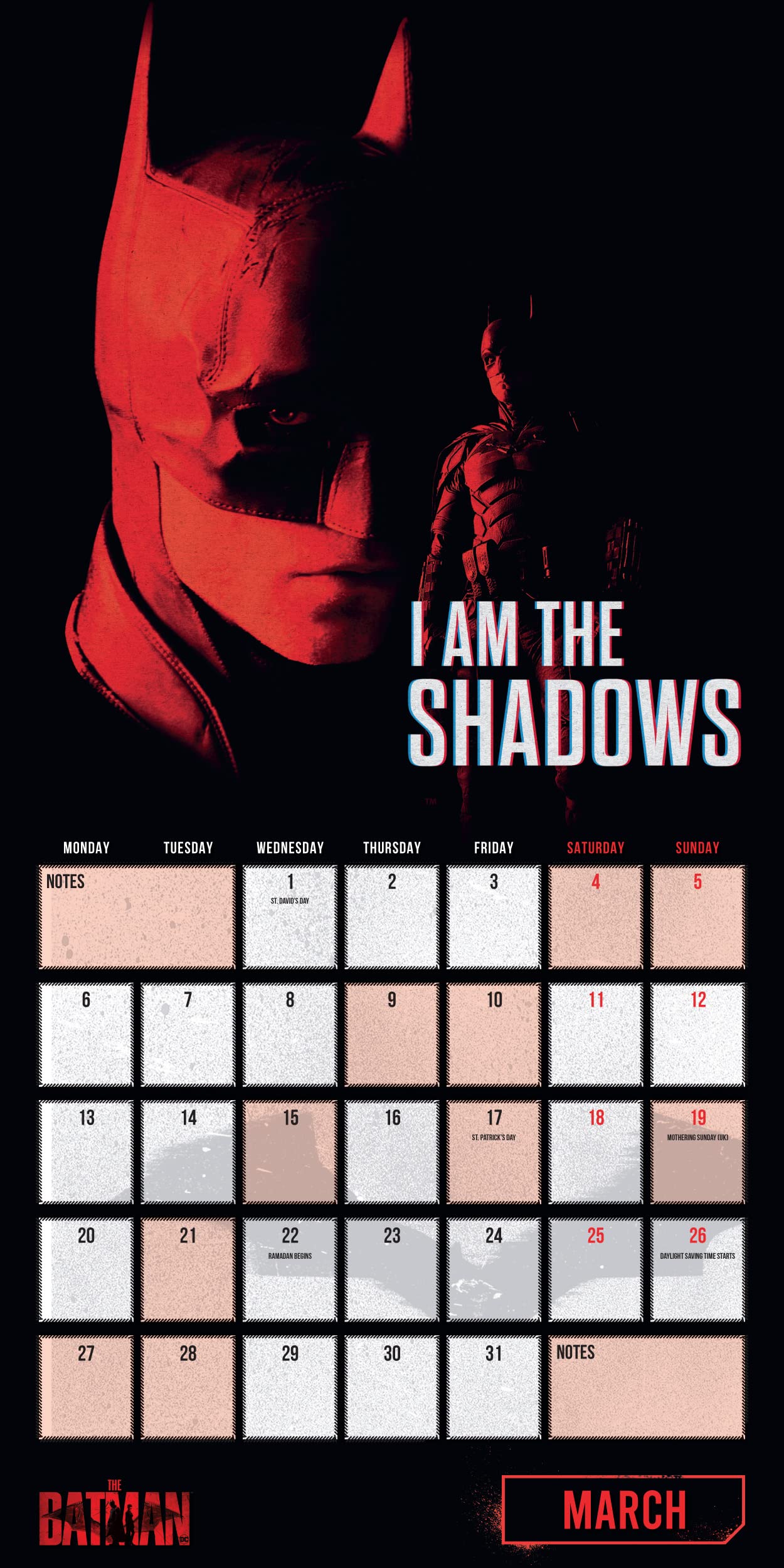 The Batman Movie 2023 Wall Calendar by Danilo Promotions