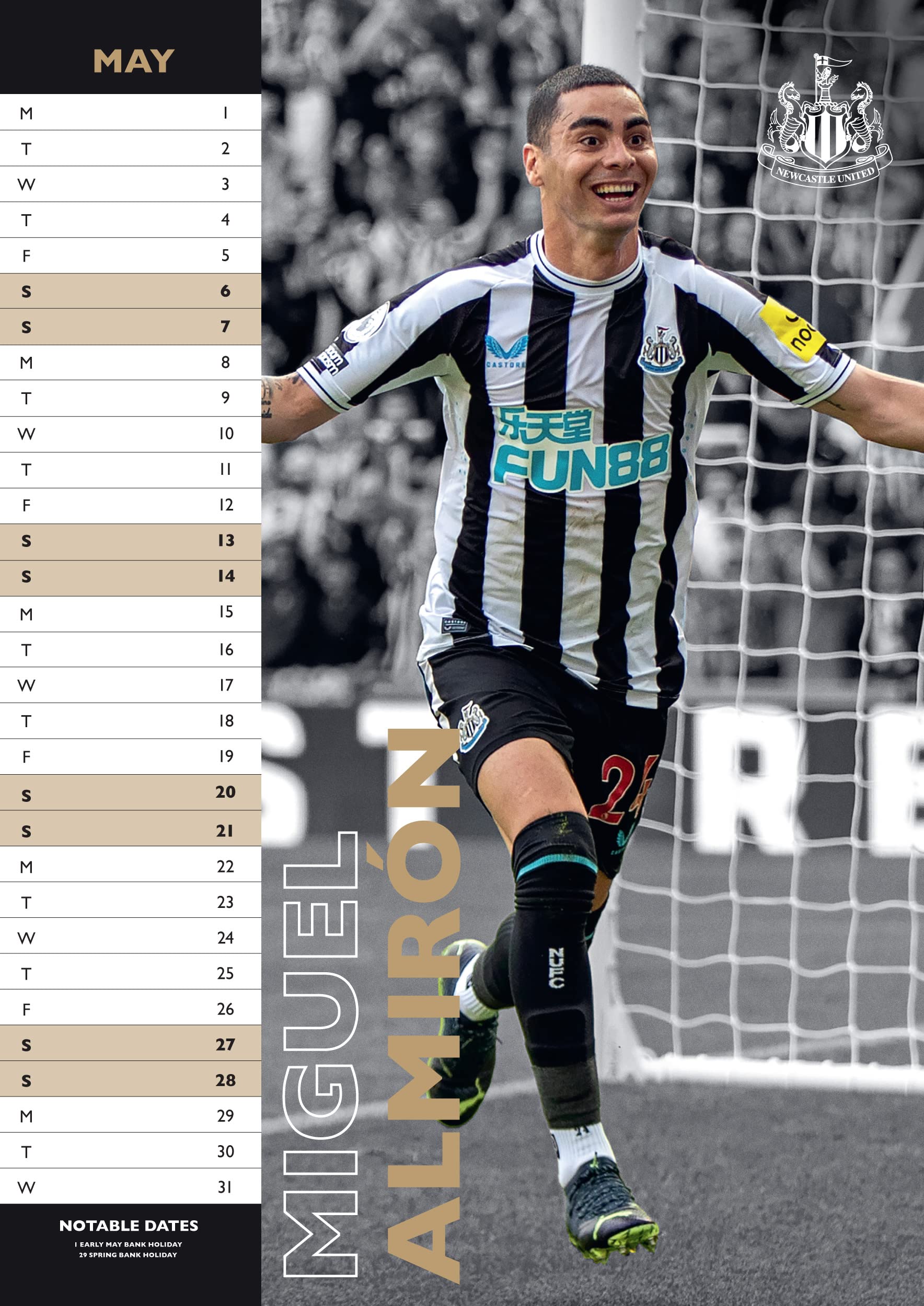 Newcastle United FC 2023 A3 Wall Calendar by Danilo Promotions