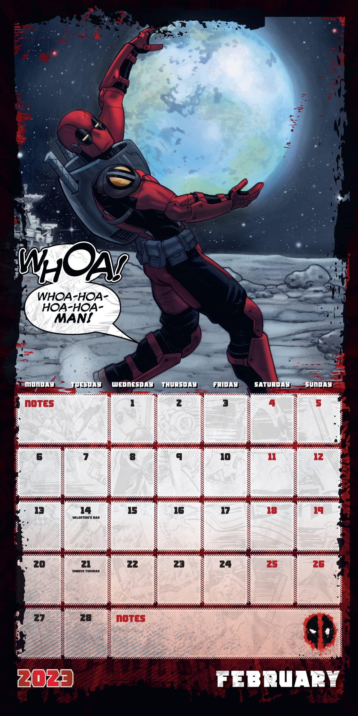 Deadpool (Marvel) 2023 Wall Calendar by Danilo Promotions