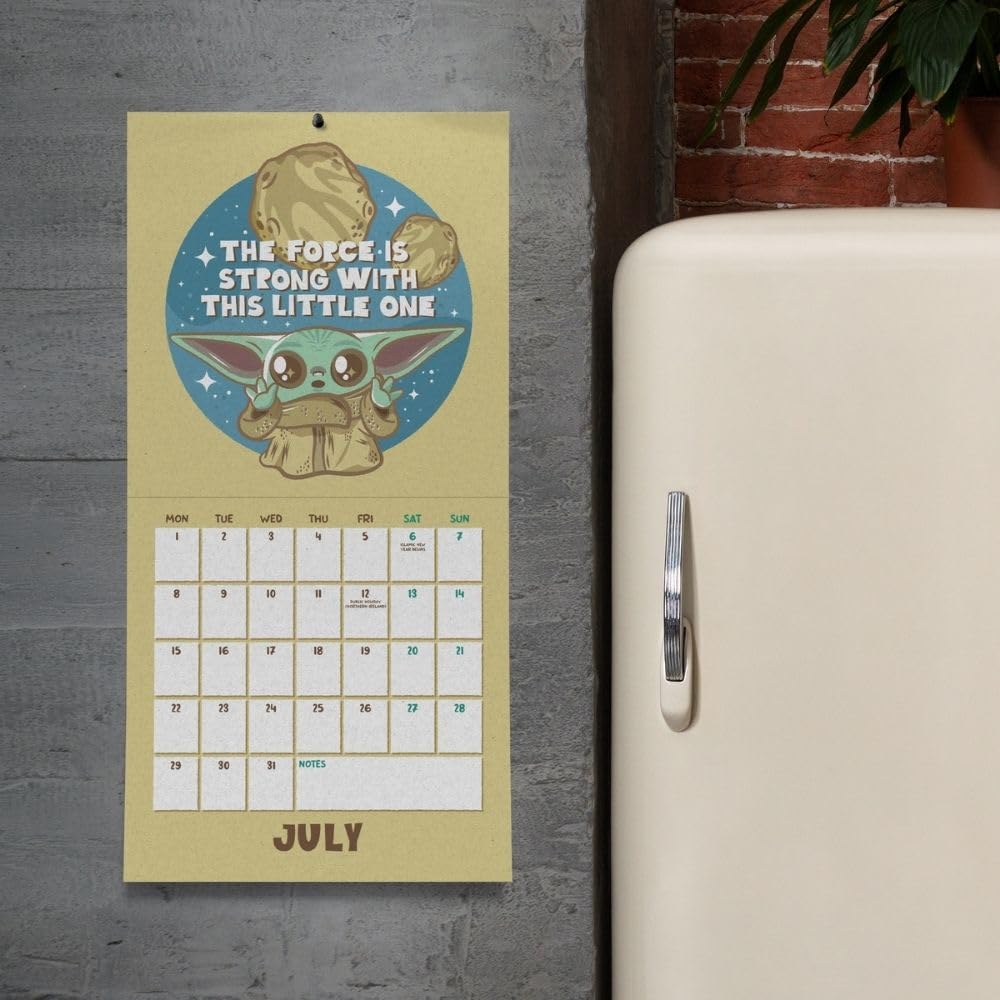 The Mandalorian Baby Yoda 2024 Wall Calendar by Danilo Promotions