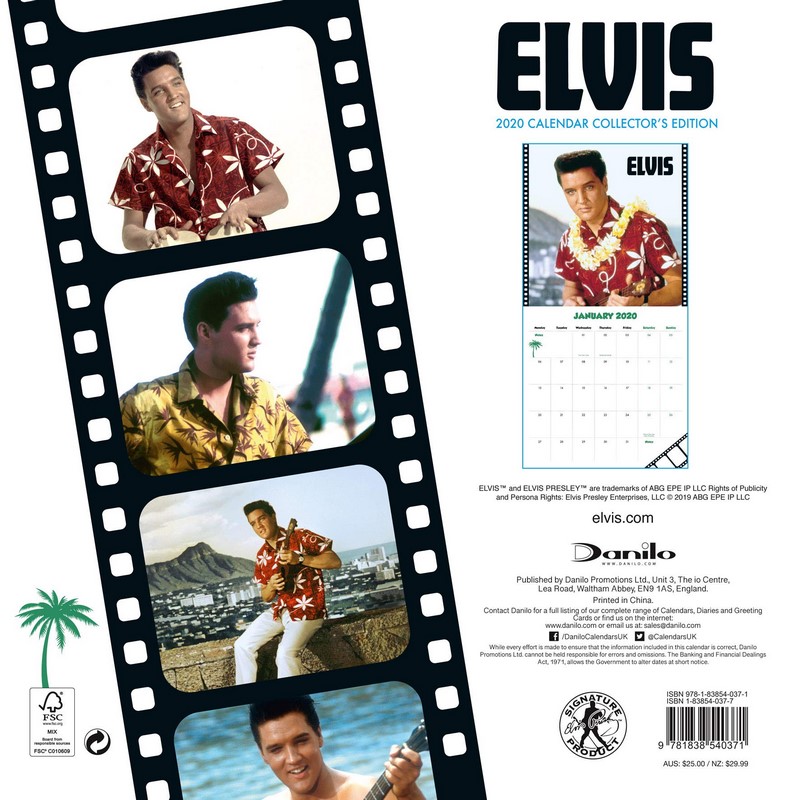 Official Square Wall Format Calendar Elvis Square 2020 Calendar