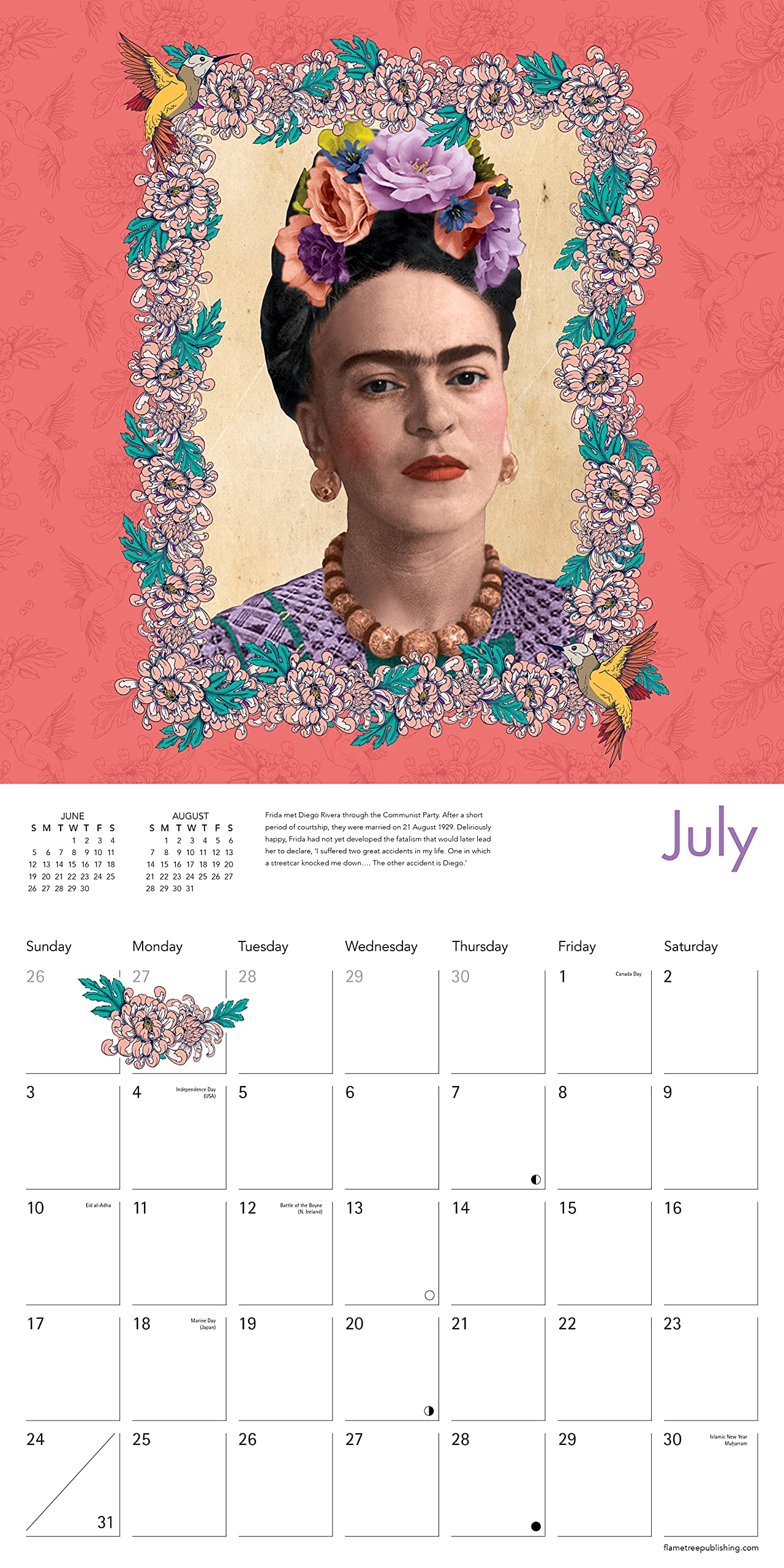 Frida Kahlo 2022 Wall Calendar (Art Calendar) by Flame Tree Studio