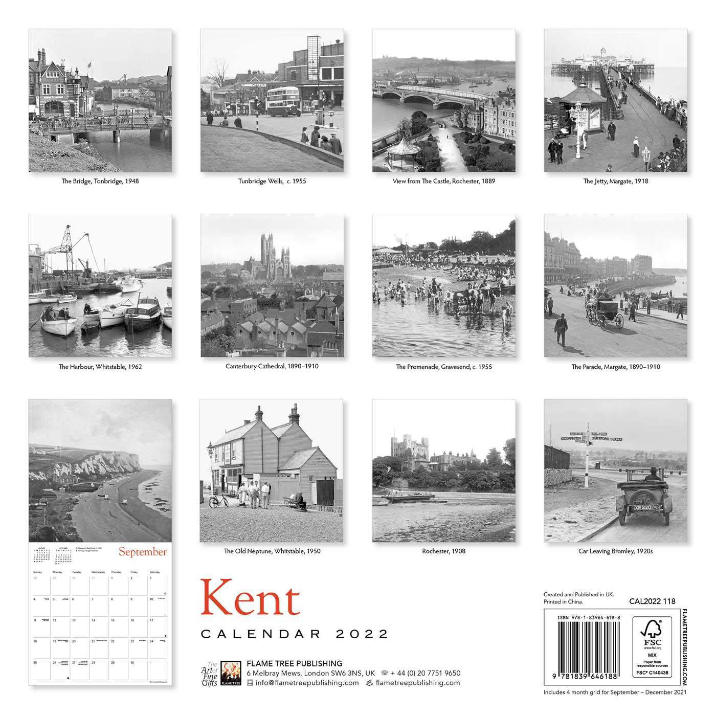 Kent Heritage 2022 Wall Calendar, (Art Calendar) by Flame Tree Studio