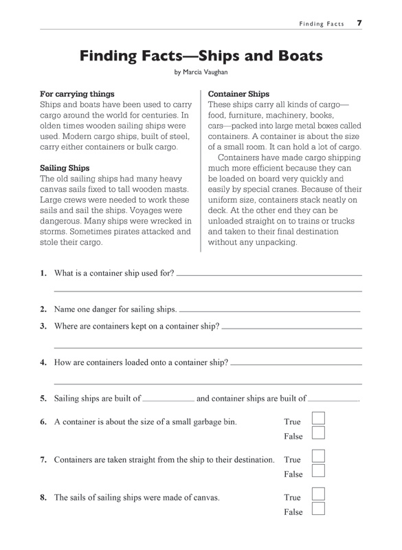 excel comprehension written expression year 3