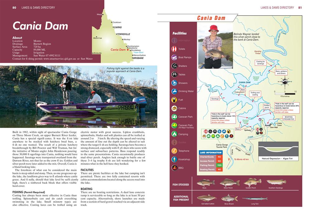 AFN Fishing & Camping Queensland Dams Revised, Over 40 Lake Maps