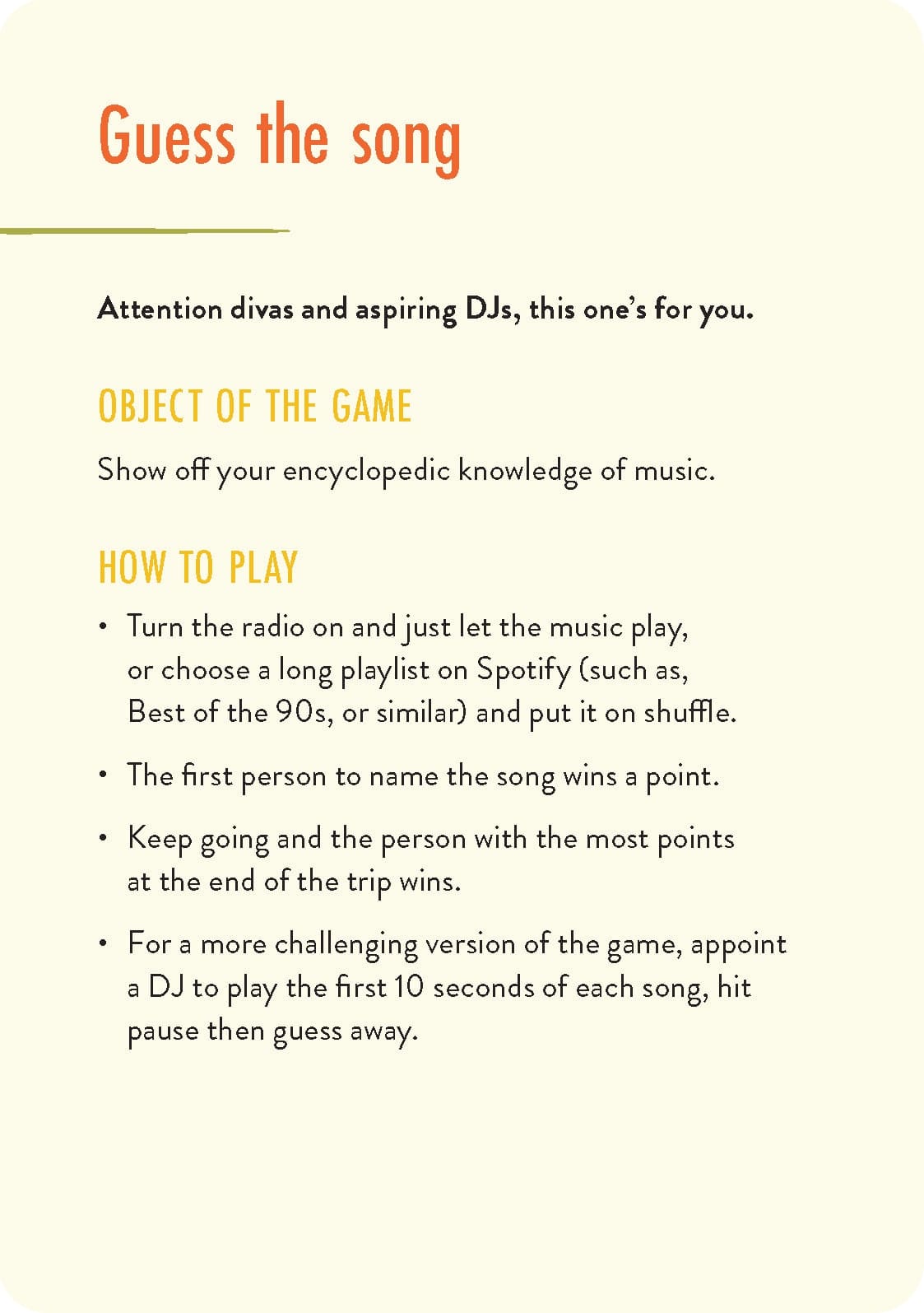 Road Trip Games, 50 fun games to play in the car by Lucy Jones