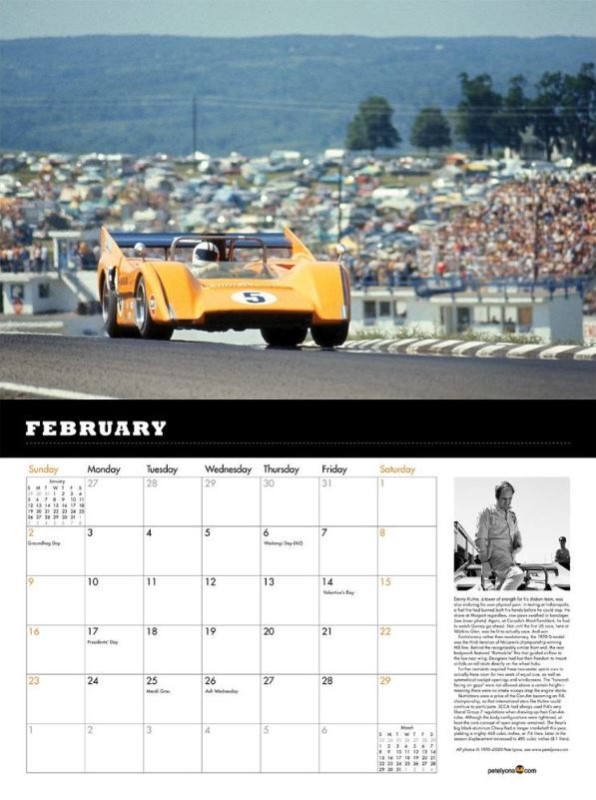 Velocity Calendar 2020, CanAm's 1970 Race Season by Pete Lyons