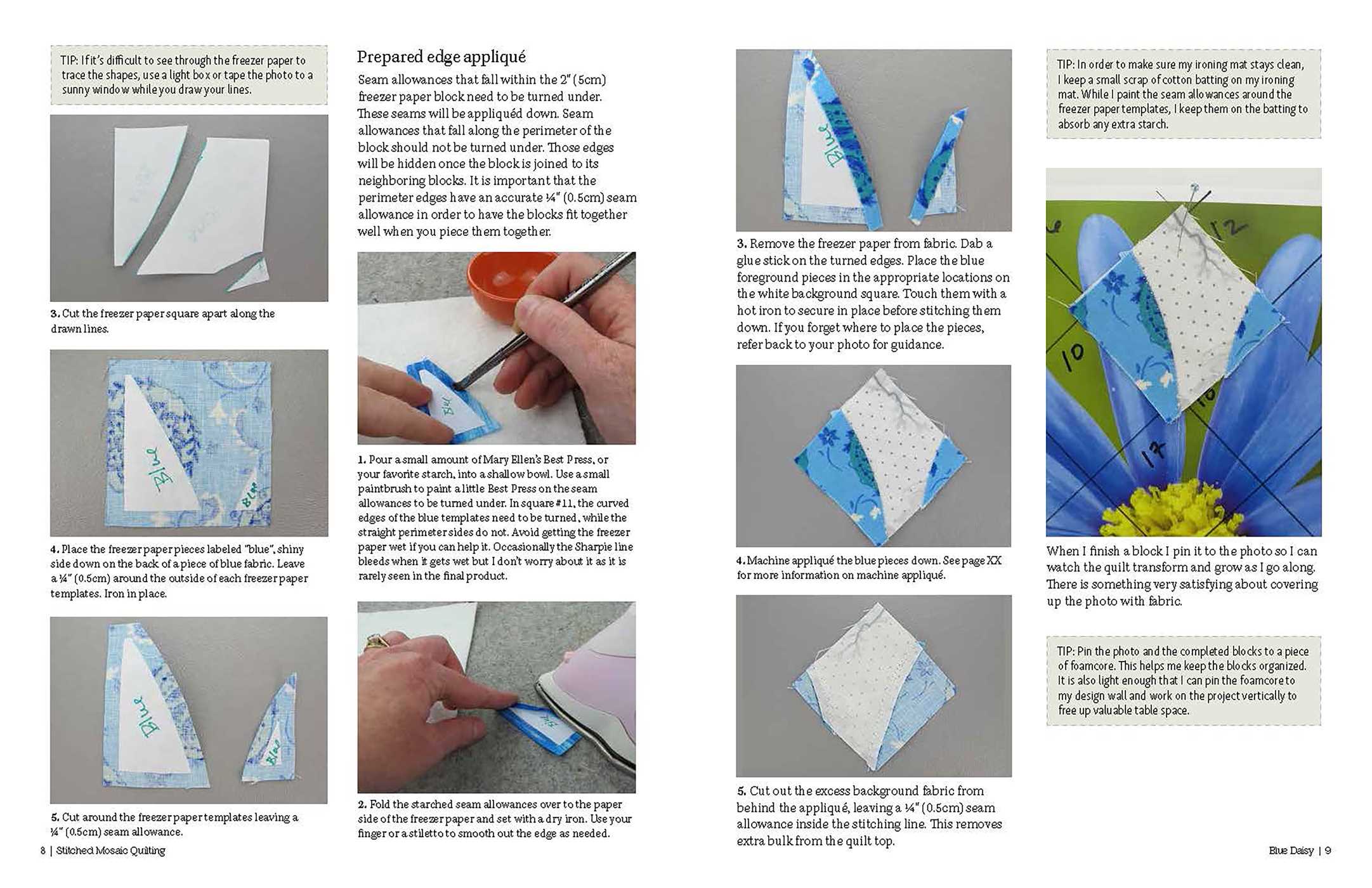 Stitched Photo Mosaic Quilting, A Unique Grid Technique for Piecing