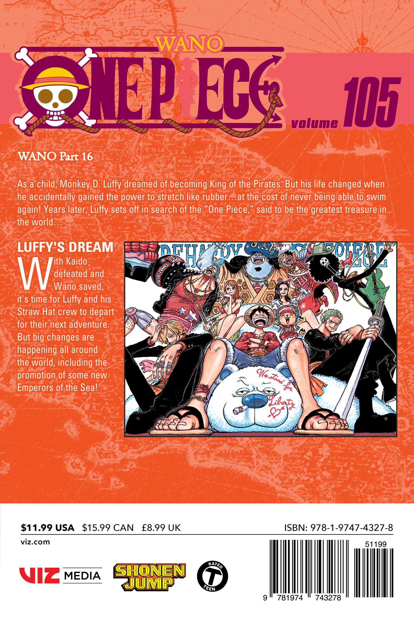 One Piece, Vol. 105 by Eiichiro Oda | 9781974743278 | Booktopia