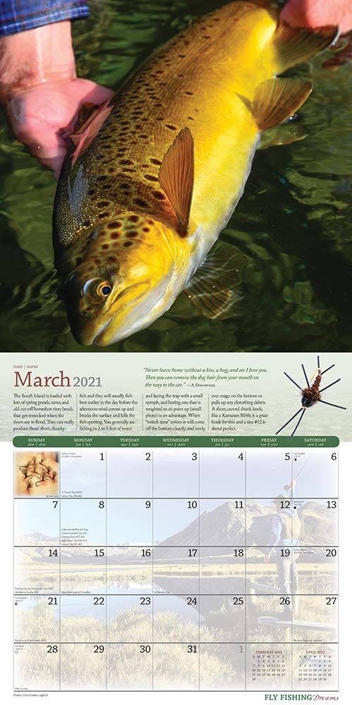 Fly Fishing Dreams 2021 Wall Calendar by Browntrout 9781975425128