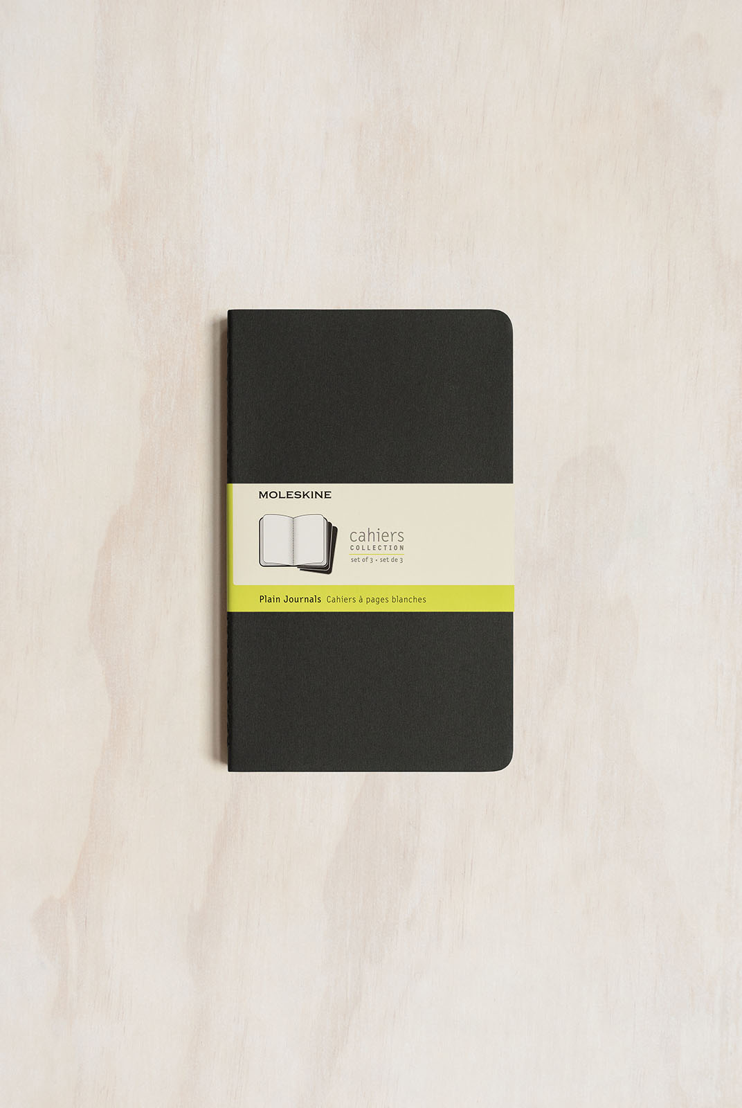 Moleskine Cahiers Large Journals, Plain Black (Set of 3), Soft