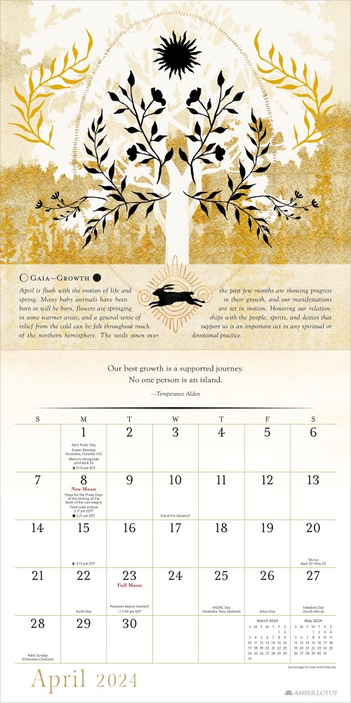 Year of the Witch 2024 Wall Calendar, Seasonal Intuitive Magick by